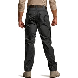 CQR Men's Tactical Pants, Water Resistant Ripstop Cargo Pants, Lightweight EDC Work Hiking Pants, Outdoor Apparel, Duratex Mag Pocket Black, 30W x 30L