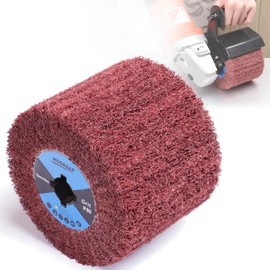 MOGRQAP Polishing Drum, 80 Grit Nylon Brush Drum Burnishing Polishing Tools Wheels for Sanding Matting Satin for Metal Wood Surface Polishing