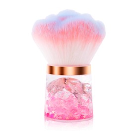 ANGNYA Nail Dust Brush, Rose Nail Art Dust Powder Remover Brush with Acrylic Handle Flower Design, Fluffy Dust Brush for Nails Soft Nail Duster Brush (Rose)