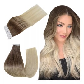 Easyouth Extensiones Cabello Humano 40gr 14in Desvanecimiento Marrón