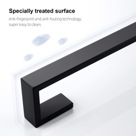 BAGNOLUX Towel Bar Set, Matte Black Bathroom Accessories 24 Inch Towel Racks for Bathroom Wall Mounted, Square Bathroom Hardware Set Black Heavy Duty