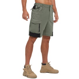 EZRUN Pantalones cortos cargo de senderismo para hombre, de secado rápido, para golf, trabajo al aire última intervensión, pantalones cortos tácticos con múltiples bolsillos para pesca, viajes