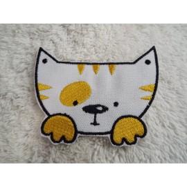unbranded Tabby CAT Face 3-5/8" Embroidery Iron-on Custom Patch (E4)