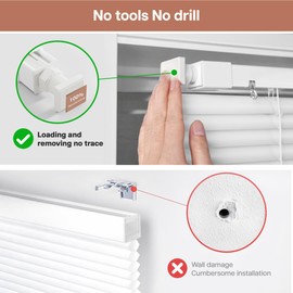 LazBlinds No Tools No Drill Cordless 1" Vinyl Mini Blinds, 100% Privacy S-Curve Blinds for Indoor Windows, Room Darkening Horizontal Window Blinds and Shades for Home, 30 1/2" W x 64" H, White