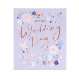 UK Greetings Wedding Day Card for Him/Her/Friend - Light Design
