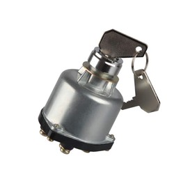 Ignition Starter Switch with 4 Position 6 Terminal 2 Plug and Drop Keys Replacement for Lucas, Nissan,Isuzu,Diesel Engine Agricultural Machinery,Forklift, Tractor, Construction Machinery