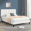 VECELO Queen Size Bed Frame with Upholstered Headboard, Velvet Platform