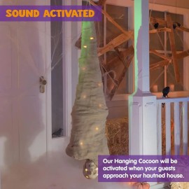 Joyin 65 Halloween Cocoon Corpse Decoration, Animated Ha...