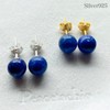 Silver 925 Lapis Lazuli Earrings, Natural Stone, Good Luck, Happiness,