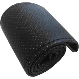 Aqxreight Funda para Volante, Funda Universal para Volante de Coche, Funda para Volante de Cuero de Microfibra Perforada Cosida a Mano para 38 Cm de Diámetro (Negro)