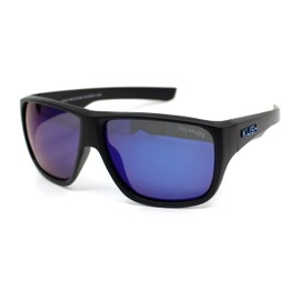 Polarized Kush Mirror Lens Sport Warp Oversize Mens Sunglasses Blue Logo