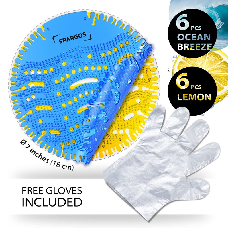 Urinal Screen Deodorizer (12 Pack) Urinal Mats Anti-Splash Toilet Smell