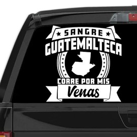 Generic Stickers para Carros Sangre Guatemalteca Corre por mis Venas Calcomanias para Autos Guatemala Decal for Cars and Trucks Latin Heritage (18"" x 18"")