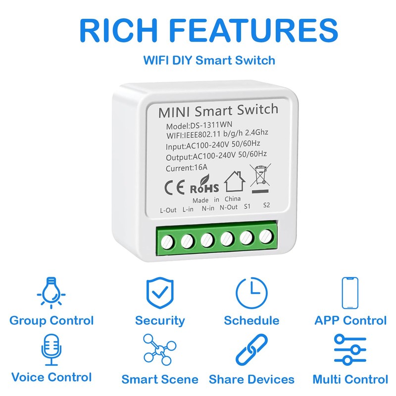 1 x Smart Light Switch, Light Switch, Alexa, Smart Home