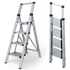 Taranta 4 Step Ladder, Portable Folding Ladder with Wide Pedal,