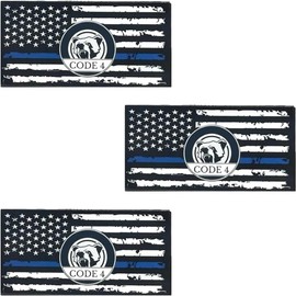 Thin Blue Line Sticker Code 4,Black White and Blue Stripe American Flag Car Stickers,Commemorative Stickers,Honoring Police Law Enforcement Vinyl Window Bumper Sticker (3)