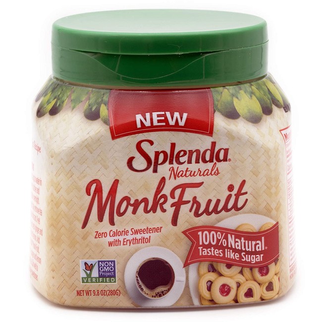 Splenda Naturals Monk Fruit Zero Calorie All Natural Granulated Sweetener - 9.8 Ounce Jar (1 Pack), 9.8 Ounce