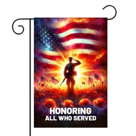 BlissYard Memorial Day Patriotic Garden Flag Double Sided 12x18 Inch Thank You Veterans Honoring All Who Served Garden Flag 4th of July Independence Day Memorial Day Yard Outdoor Decor USA Flags