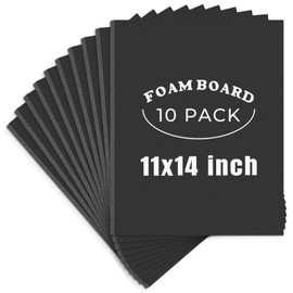 AUEAR, 10 Pack 11x14 Black Foam Boards, Foam Core Poster Board for Display, Mounting, Print, Presentation and Projects, 3/16'' Thick