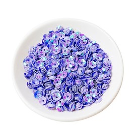 Flower Loose Sequins Paillettes Bead,Plastic Plum Blossom Loose Sequins,Purple Flower Disk Sequins for Scrapbooking,Sewing Dresses,Stage Decorations