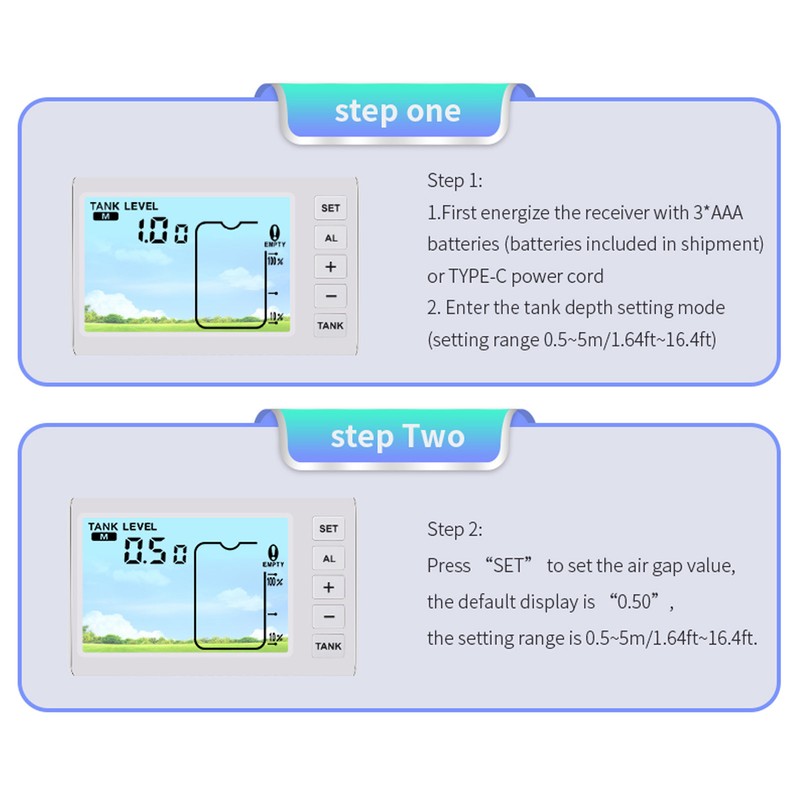 Ultrasonic Level Sensor Water Tank Wireless WiFi Liquid Level Meter