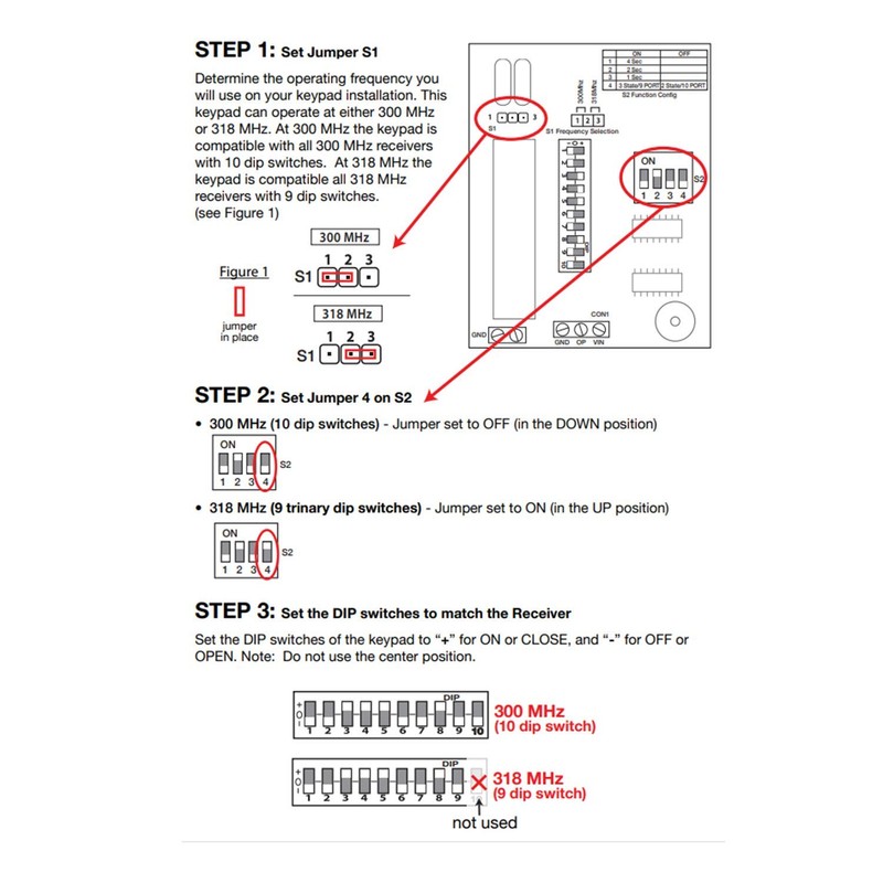 Gate Keypad Wireless Keypad Linear Multicode Compatible 300MHz GTO Mighty