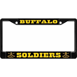 U.S. Cavalry Buffalo Soldiers Black License Plate Frame