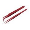 Tweezer Set Aluminum Alloy Curved Straight Head Anti Magnectic Accuracy