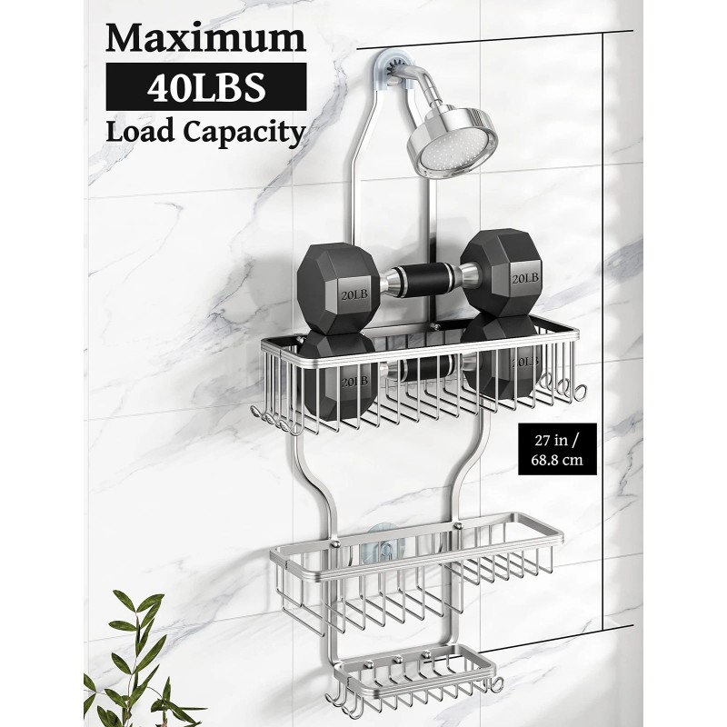 YASONIC Shower Caddy Hanging - Never Rust Shower Organizer -