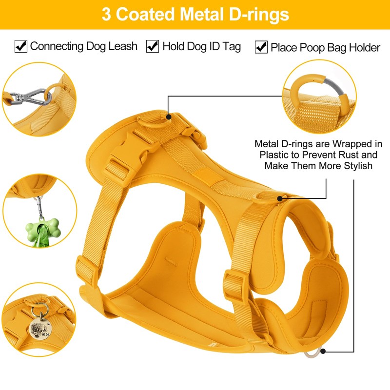 No Pull Lightweight Dog Harness: Adjustable Durable Breathable Mesh Pet