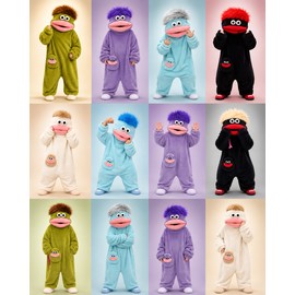 Monster Onesie Pajamas for Cozy Lounging – Thickened Fleece Jumpsuit for Couples, Men & Women in Cold Weather