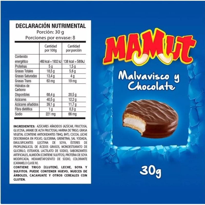 GAMESA Galletas Gamesa Mamut con cobertura sabor chocolate 8 paketinesde30g