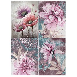 DCIDBEI 4 Pack Diamond Painting Pink 30 x 40 cm Diamond Painting Adults Flowers Glitter Diamond Painting Pictures Children Craft Adult Set 5D Diamond Painting Kits Painting by Numbers Flowers Lotus