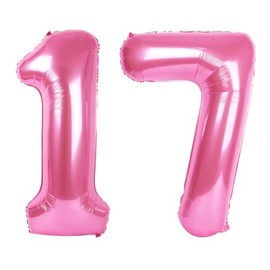 Number pink 17 globo