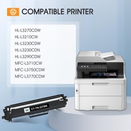 TN227 TN-227BK/C/M/Y High Yield Toner Cartridge 4 Pack:Compatible Replacement for Brother TN 227 TN-227 TN-223BK/C/M/Y TN223 for HL-L3270CDW MFC-L3770CDW HL-L3290CDW MFC-L3750CDW HL-L3210CW Printer