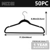 MIZGI Premium All Black Velvet Hangers with Black Hooks (50