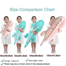 Aiuidun Dinosaur Plush Toy Soft Big Dino Stuffed Animals Body Pillow,Cute Long Dinosaur Plush Hugging Pillow Lumbar Back Cushion Toys Doll Gifts for Kids (Pink - Happy, 80cm/31.4inch)