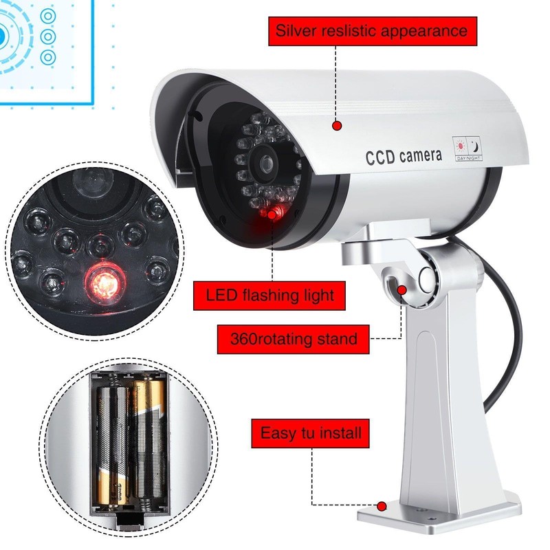 Macarrie 8 Pcs Fake Camera Realistic Dummy Security Camera Plastic