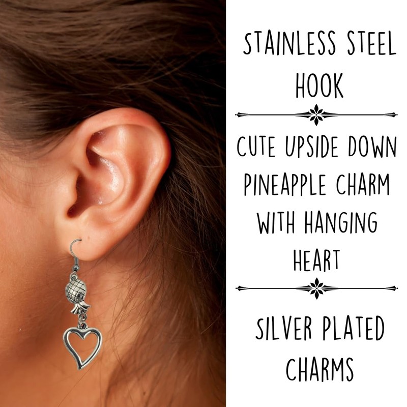 Upside Down Pineapple Jewelry, Upside Down Pineapple Earrings, Upsidedown Pineapple
