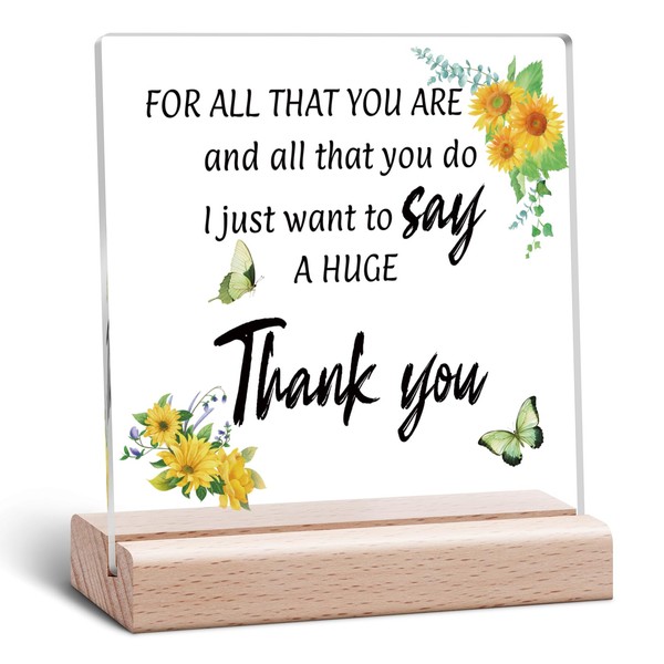 Thank You Acrylic Plaque for Women Manager Coworkers Retirement Gift
