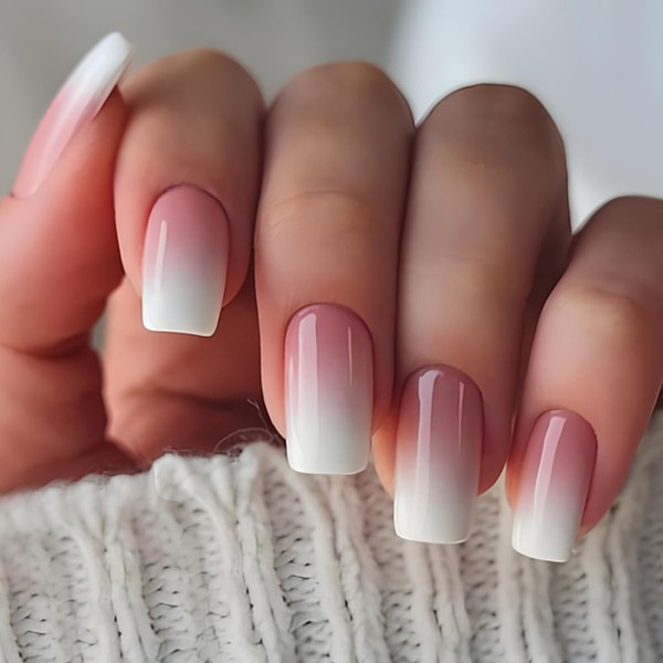 Ombre Press on Nails - 24Pcs False Nails with Glue