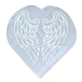 Selenite Charging Plate for Crystals - Angel Wing Heart