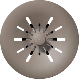 Elkay Quartz Perfect Drain 3-1/2" Removable Polymer Basket Strainer and Rubber Stopper Silvermist