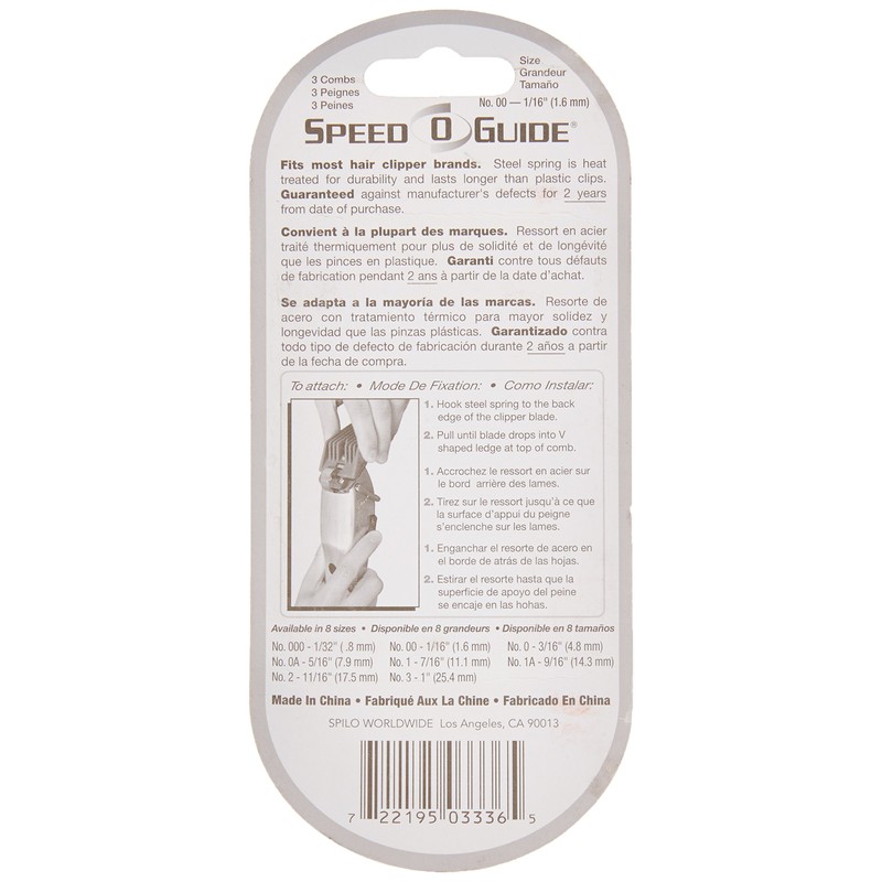 Speed-O-Guide SP-SPG3336 Size 00 Comb, 3 Count