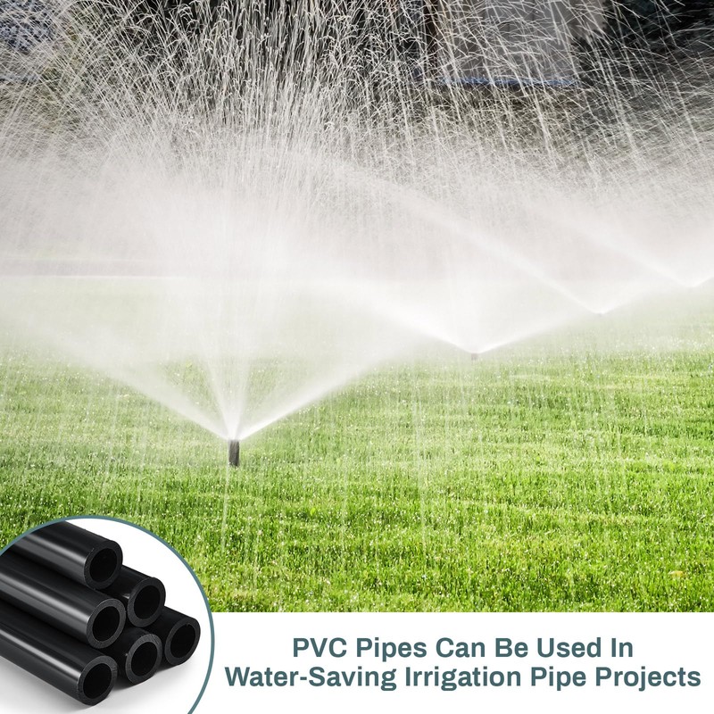 Landical 6 Pcs 3/4'' Black PVC Pipe SCH 80 Plastic