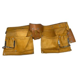 For 11 Pocket Leather Tool Belt w/Quick Release Buckle Carpenter Construction Pouch