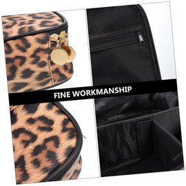 Vaguelly Leopard Printed Makeup Bag Multifunctional Travel Organizer for Cosmetics Toiletries and Daily Essentials Durable Stylish PU Storage for Women