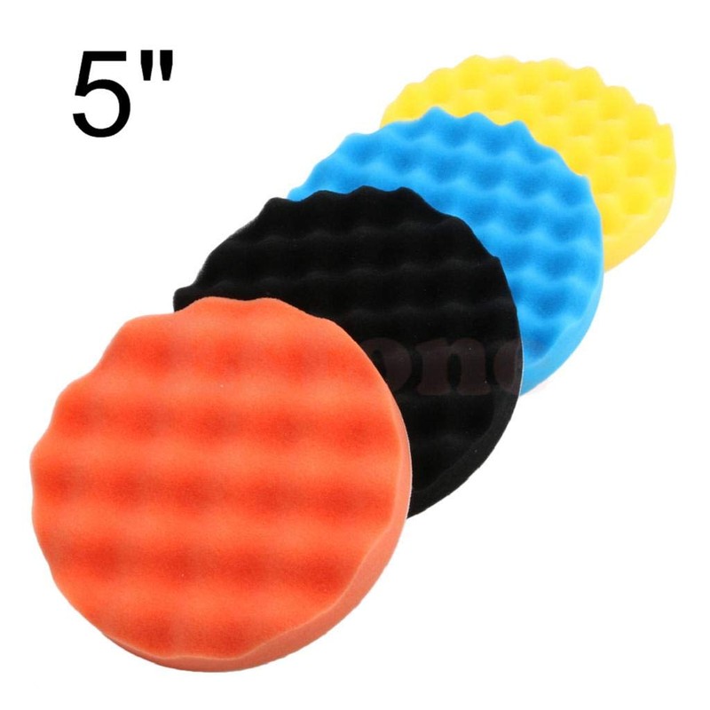 LANCHEN 4Pcs 5 inch (125mm) Buffing Polishing Sponge Pad Kit