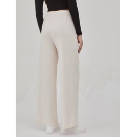 Arolina White Flowy Palazzo Dress Pants Women Elastic Waist Wide Leg Summer Resort Ready Drawstring Style