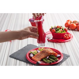 MITBAK Acrylic Red Salt and Pepper Grinders Set | Sea Salt and Pepper Mills Easy to Use and Equipped with Adjustable Coarseness And Ceramic Mechanism | Unique Kitchen Gadgets | Premium Quality